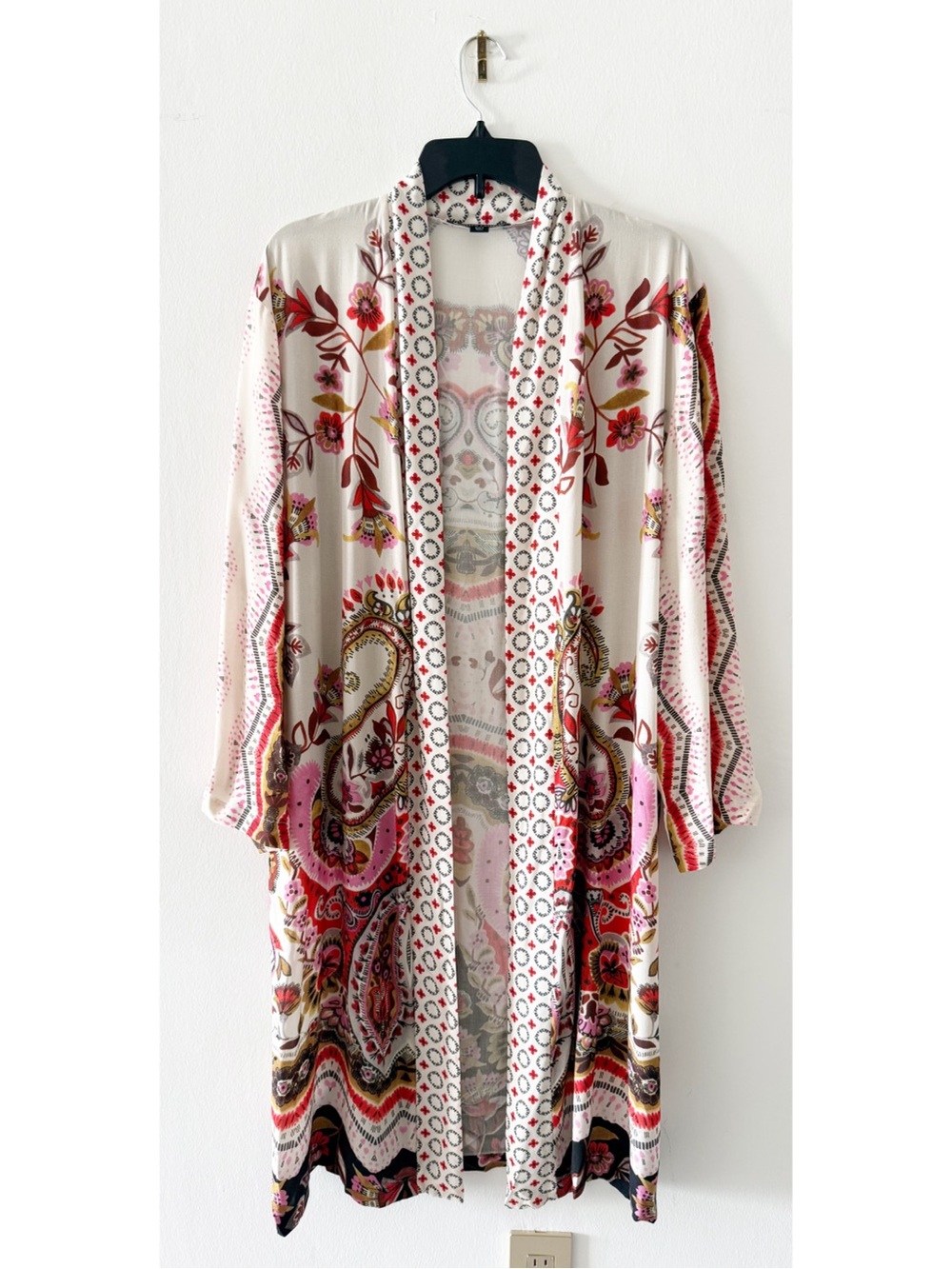 Boston Proper Floral Printed Kimono Duster Rayon Size Small (S)